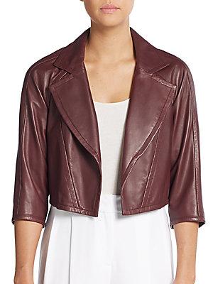 Yigal Azrouel Cropped Leather Blazer