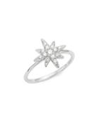 Effy 14k White Gold And Diamond Starburst Ring