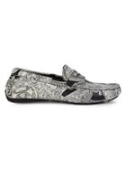 Versace Printed Leather Loafers