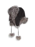 Adrienne Landau Fox Fur-trimmed Trapper Hat