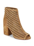 Ash Flash Perforated Peep-toe Suede Ankle Boots