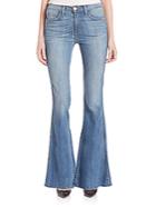 Current/elliott The High-rise Low Bell Jeans With Raw Hem