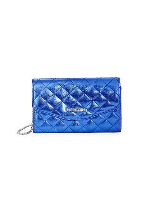 Love Moschino Quilted Metallic Flap Shoulder Bag