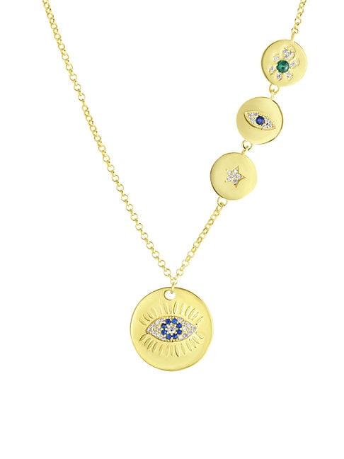 Chloe & Madison 14k Goldplated Sterling Silver & Crystal Pendant Necklace
