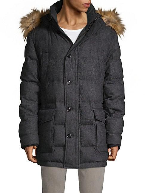 Hugo Boss Faux Fur-trimmed Quilted Jacket