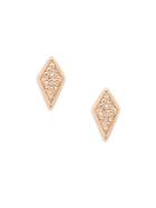 Ef Collection 14k Rose Gold Diamond Stud Earrings