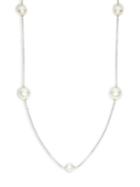 Majorica Glass Pearl & Sterling Silver Station Necklace