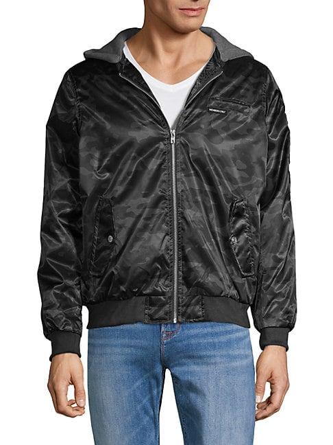 Members Only Classic Hooded Camo Bomber Jacket
