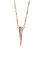 Ef Collection Mini Dagger Diamond And 14k Rose Gold Pendant Necklace