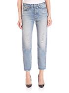 Levi's Wedgie High Rise Icon Cropped Boy-fit Selvedge Jeans