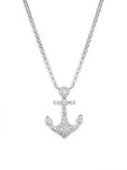 Effy 14k White Gold & Diamond Anchor Pendant Necklace