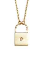 Saks Fifth Avenue 14k Yellow Gold & 0.01 Tcw Diamond Lock Necklace