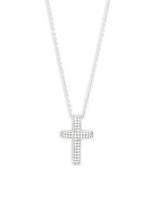 Lafonn Sterling Silver Cross Pendant Necklace