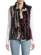 Adrienne Landau Multicolor Rabbit Fur Vest