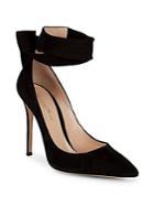 Gianvito Rossi Suede Ankle Wrap Pumps