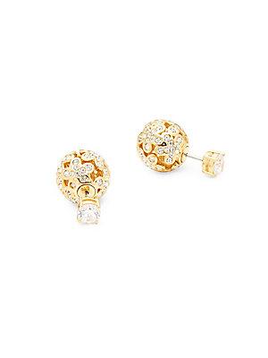 Adriana Orsini Crystal Floral Ball Earrings