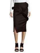 Jil Sander Solid Cotton & Wool-blend Pencil Skirt