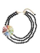 Heidi Daus Rhinestone & Crystal Three-stand Beaded Color Wheel Necklace