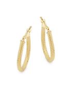 Saks Fifth Avenue 14k Yellow Gold Textured Hoop Earrings