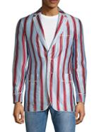 Burberry Striped Cotton & Silk Jacket