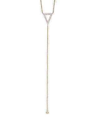 Kc Designs Diamond & 14k Yellow Gold Triangle Lariat Necklace