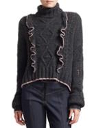 Cinq Sept Edna Ruffled Turtleneck Sweater