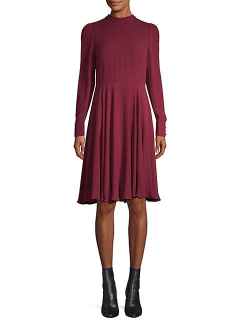 Valentino Mockneck Silk Knee-length Dress