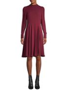 Valentino Mockneck Silk Knee-length Dress