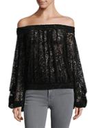 Free People Ginger Berry Off-the-shoulder Patterned Top