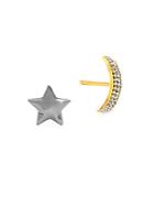 Adornia Fine Jewelry 14k Yellow Gold & Diamond Star & Moon Stud Earrings