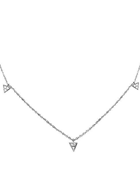 Diana M Jewels Diamond And 18k White Gold Necklace