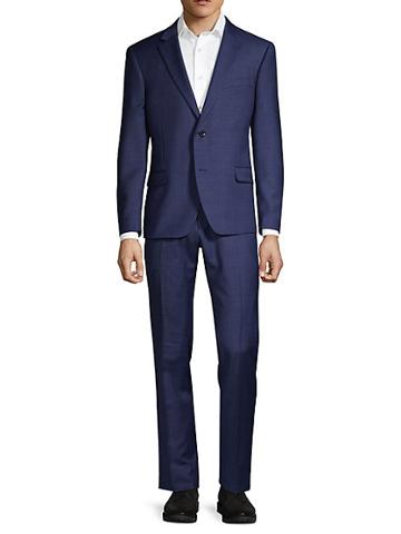 Tommy Hilfiger Lowen Stretch-fit Windowpane Wool-blend Suit