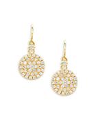 Suzanne Kalan White Sapphire And 14k Yellow Gold Circle Drop Earrings