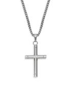 Saks Fifth Avenue Domed Cross Stainless Steel Pendant Necklace