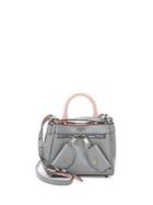 Moschino Double Snap Leather Shoulder Bag
