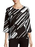 Vince Camuto Three-fourth Sleeve Striped Top