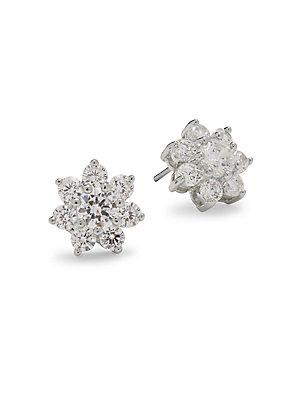 Adriana Orsini Cz & Sterling Silver Flower Stud Earrings