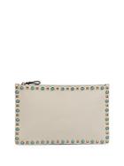 Valentino Rockstud Large Leather Zip Pouch