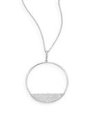 Effy 0.42 Tcw Diamond & 14k White Gold Circle Pendant Necklace