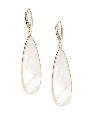 Saks Fifth Avenue 14k Gold & Mother Of Pearl Teardrop Earrings