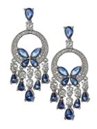 Eye Candy La Luxe Lights Silvertone & Blue & White Crystal Dangle Earrings