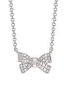 Saks Fifth Avenue 14k White Gold & Diamond Bow Pendant Necklace