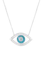 Chloe & Madison Evil Eye Rhodium-plated Sterling Silver & Crystal Necklace