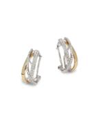 Effy 14k Two-tone Gold & Diamond Huggie Earrings