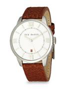 Ted Baker Stainless Steel & Leather Analog Watch