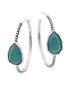 Stephen Dweck Turquoise & Sterling Silver Hoop Earrings/1.25