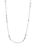 Nephora Scattered 14k White Gold & Diamond Bezel Necklace