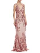 Theia Sequin Embellished Gown