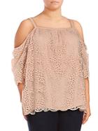 Vince Camuto Elbow Sleeve Cold Shoulder Top