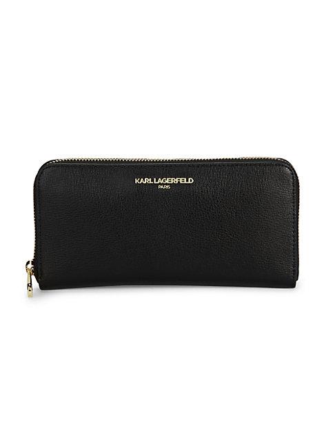 Karl Lagerfeld Paris Zip-around Continental Leather Wallet